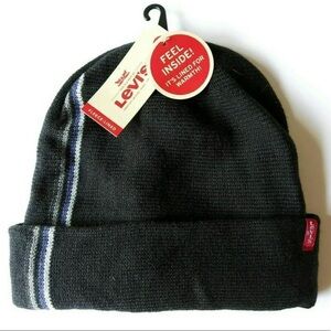 Levi’s Black Side Stripe Cuff Beanie